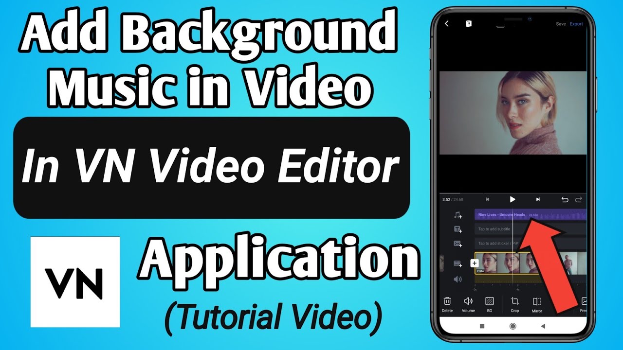 How to Add Background Music in video in VN Video Editor App - YouTube