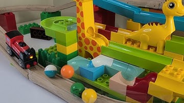 🦕 Dino Train Marble Run Building Block Coaster ◇ Satisfying Building Blocks Coaster