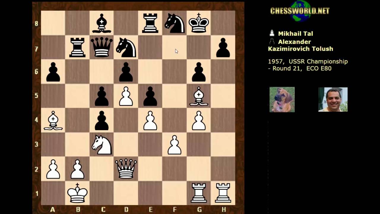 Mikhail Tal vs Alexander Tolush : Notable game:  USSR Ch. (1957)