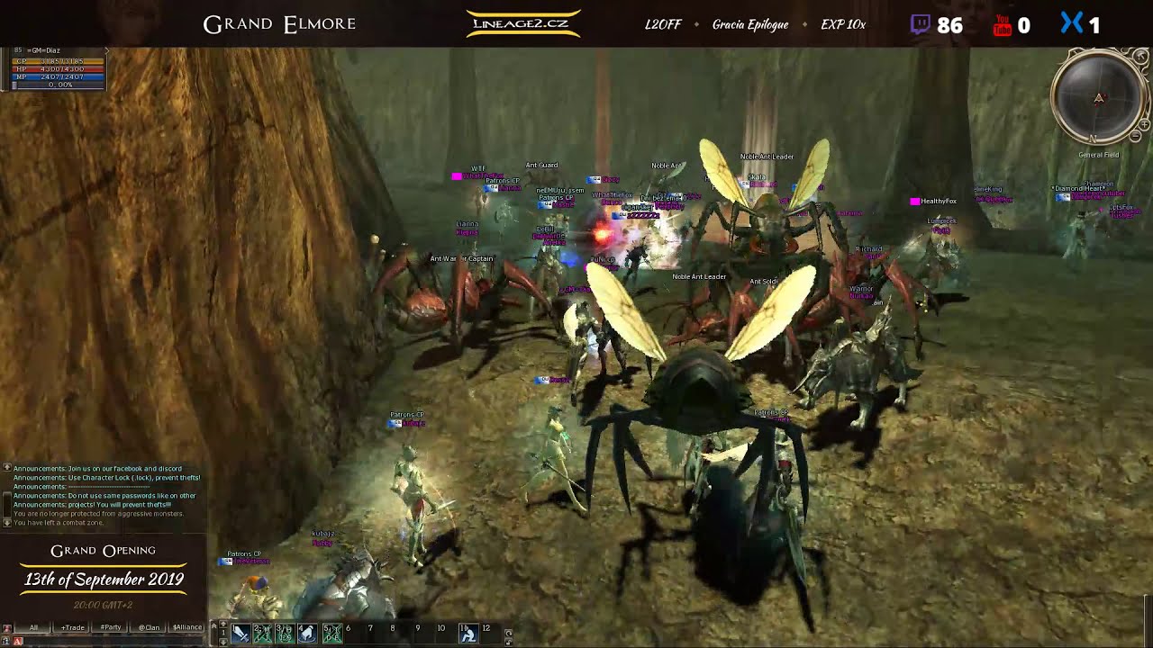 AQ PVP Lineage2.cz - 10x Grand Elmore Server 12.10.2019