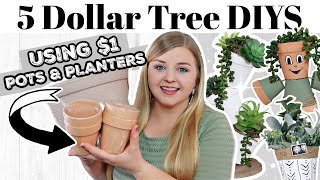 5 *NEW* Dollar Tree DIYs Using $1 FLOWER POTS?!? | NEW DIY DOLLAR TREE 2021 | Krafts by Katelyn