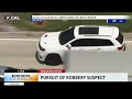 Police pursue a robbery suspect from Orange to Los Angeles County