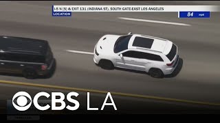 Police pursue a robbery suspect from Orange to Los Angeles County