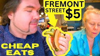 $5 Cheap Eats Fremont Street Las Vegas Hamburger available late and early! Steak &amp; Shake