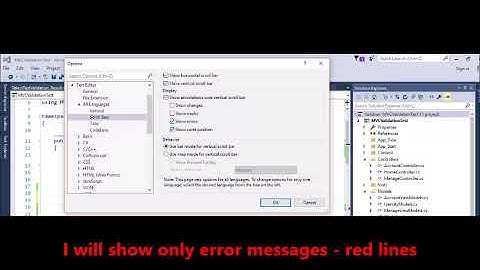 Microsoft Visual Studio -  How to remove coloured bitslines from vertical scroll bar