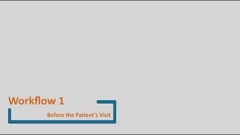 Profile EMR Orientation Workflow 1: Before the Patient’s Visit