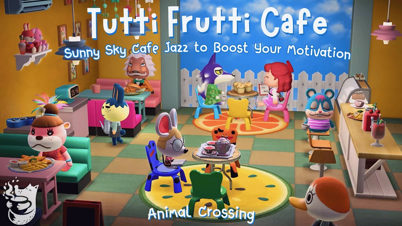 Tutti Frutti Cafe 🍉🍓 Animal Crossing Retro Fruit with Sunny Sky Cafe Jazz to Boost Your Motivation