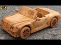 Wood Carving - Bentley Continental GT Mulliner Convertible Wooden Car -  Amazing Woodworking Project