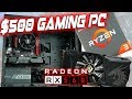 500 gaming pc  amd ryzen 3 1200  radeon rx 560  fortnite  pubg performance