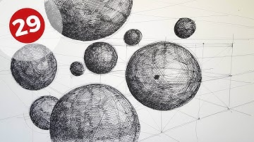 Spheres Composition Ink Drawing | Daily Architecture Sketches #29