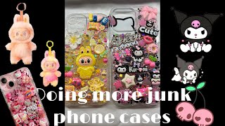 Just doing more junk phone cases 📱📱💕💕💕#phonecase #iphone #kuromy #labubu 