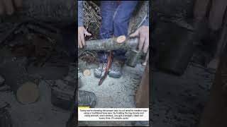 ‎Manual Log Cutting: Bow Saw Technique for Clean, Safe Cuts‎