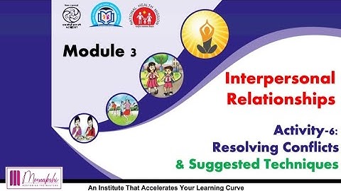 Health n Wellness Curriculum II Module 3- Activity 6- Resolving Conflicts