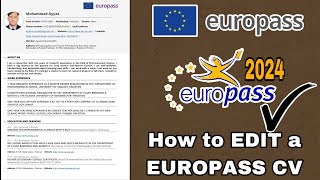The Best Way to Edit Your Europass CV || Step-by-Step Tutorial for Editing Europass CV