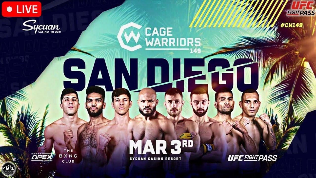 Cage Warriors 149 San Diego LIVE STREAM MMA FIGHT COMPANION UFC FIGHT PASS CW California