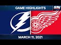 NHL Game Highlights | Lightning vs. Red Wings - Mar. 11, 2021