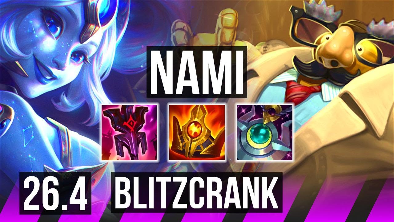 NAMI & Lucian vs BLITZCRANK & Kai'Sa (SUP) | Good KDA: 3/1/36, 15K damage | KR Master | 26.4
