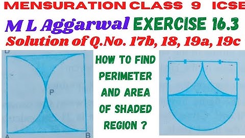 ICSE Mensuration Class 9 M L Aggarwal Ex 16.3 solutions sums on Area of shaded region of semicircle