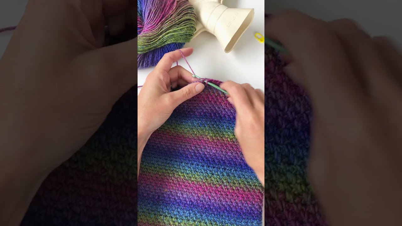 Crocheting a Hot Water Bottle Cover with Variegated Yarn 