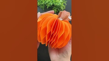 DIY Paper Pumpkin 🎃 #diy #papercrafts #halloweencraft