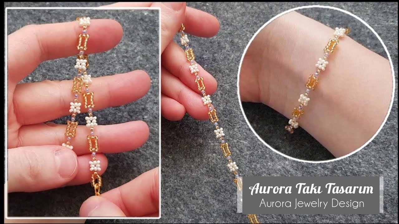 Boncuklu bileklik! Yeni başlayanlar için boncuklu zincir bileklik yapımı. Boncuklu bileklik eğitimi.