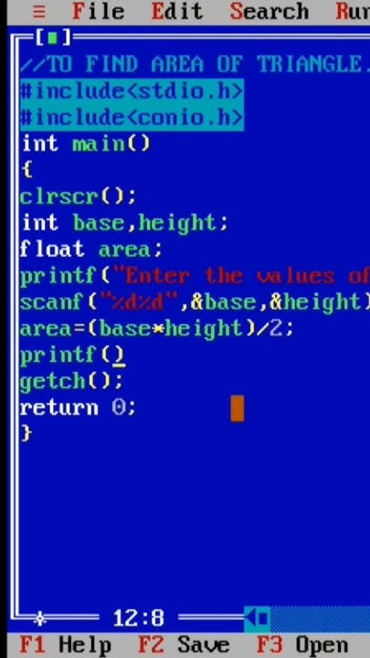 To find Area of Triangle in C Programming - YouTube