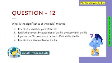 Question - 12 | Class 12th CBSE 2021 Computer Science Mid-Term Paper | Text file handling in Python