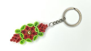 Paper Quilling Keychain / How to make paper quilling keychain