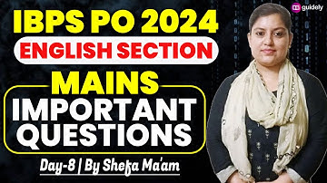IBPS PO Mains 2024 | Important Questions Exact Exam Level | English by Shefa Ma