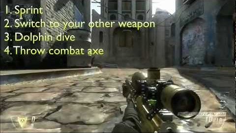 Black Ops 2 How to throw a combat axe while dolphin diving