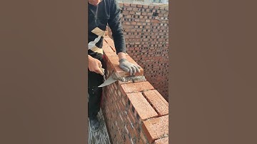 Bricks Installing Process on the wall - Goodtools and machinery make work easy
