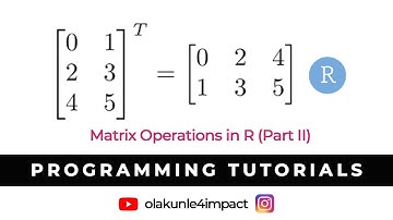 Matrix Operations in R Programming Made Easy (Part II) #rstudio #olakunle4impact #tagng #rlanguage