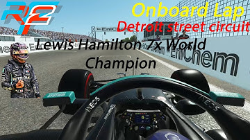 RFactor 2|F1 2021|Mercedes W12|Lewis Hamilton 7x World Champion|Onboard Lap|Detroit street circuit
