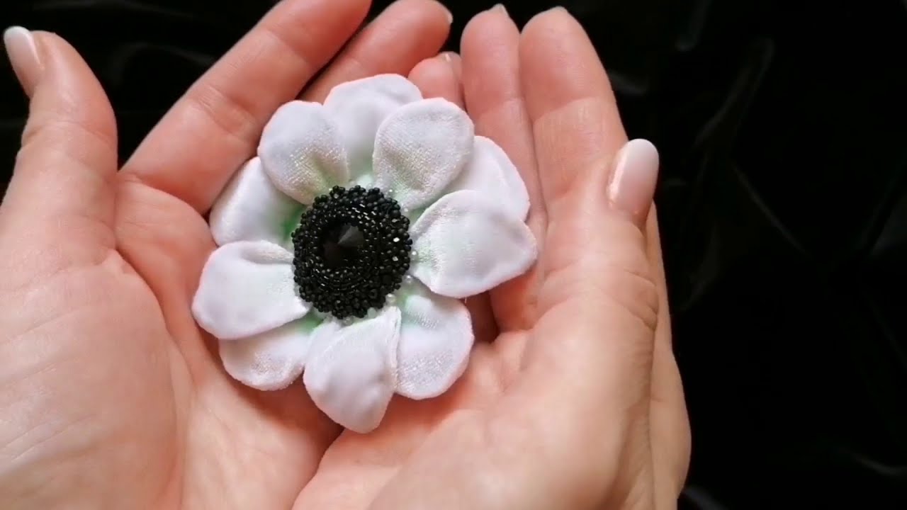 Брошь цветок АНЕМОНА.