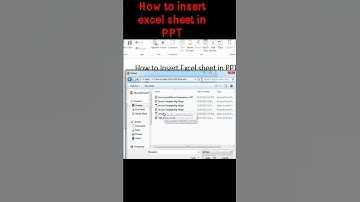 How to insert excel sheet in ppt