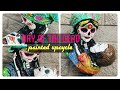 DAY OF THE DEAD STATUE | diy upcycle | painted skull art | dia de los muertos sculpture