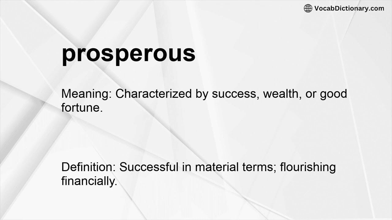 prosperous Meaning