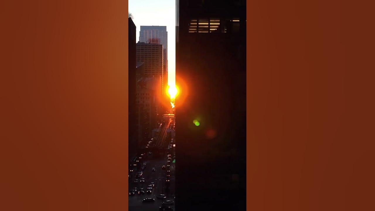 Chicago Henge 2023 When the sunset/sunrise aligns with the East West