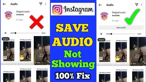 FIX Instagram Saved Audio Not Showing | Reels Saved Audio Option Not Available Problem Solved
