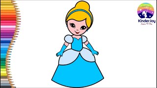 How to draw a Cinderella for kids | Easy drawing |Step by step |#priness #queen n #kinderjoyart