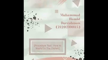 [Procedure Text Assignment] How to Wash The Dishes