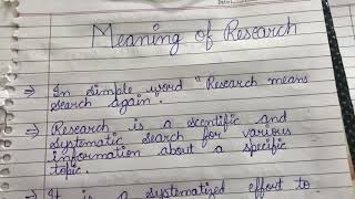 Meaning , nature/characteristic/features of reaseach - Research methodology B.com/BBA