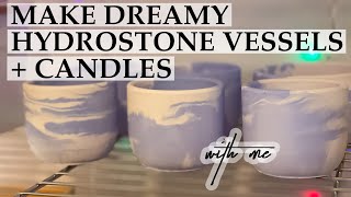 Make Hydrostone vessels + candles with me | *new wax melter*