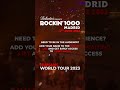 Get early access to ticket sales for Rockin&#39;1000 in Madrid!