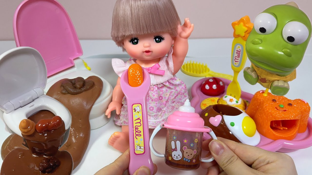 [Toy asmr]Potty Training Toys ASMR Pororo&Mell Chan 뽀로로 멜짱 밥먹이고 배변훈련💩🚽 ...