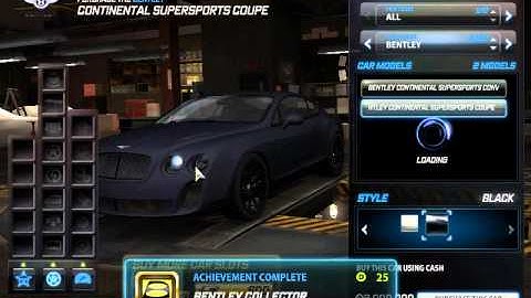 NFSW completing Bentley collecter achievement and get the reward