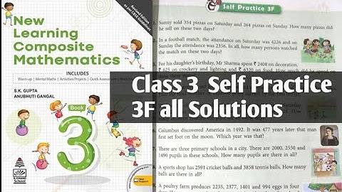 #tripuraschoolclasses Class 3 New Learning Composite mathematics Self practice 3F solutions