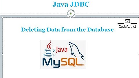 Deleting Data from the Database # JDBC part-4