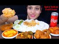 Eating Spicy Chicken Curry, Egg Curry, Mutton Curry, Paneer Masala | Huge indian food feast mukbang