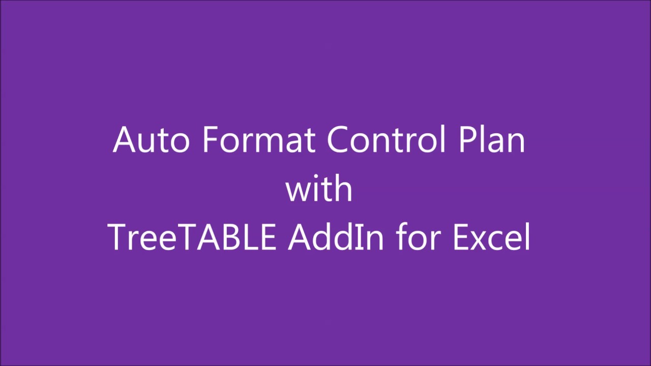 Auto Format Control Plan Fmea Drbfm With Treetable Addin Youtube